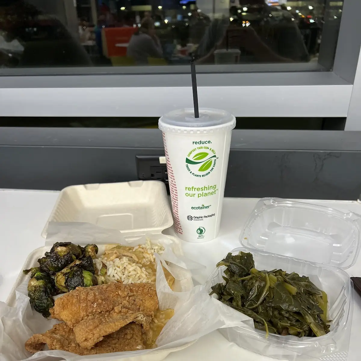 Fried Fish and Brussels Sprouts