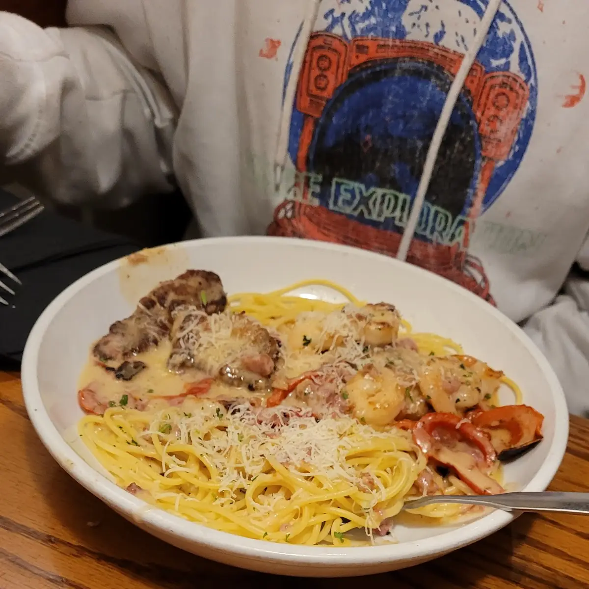 Chicken & Shrimp Carbonara