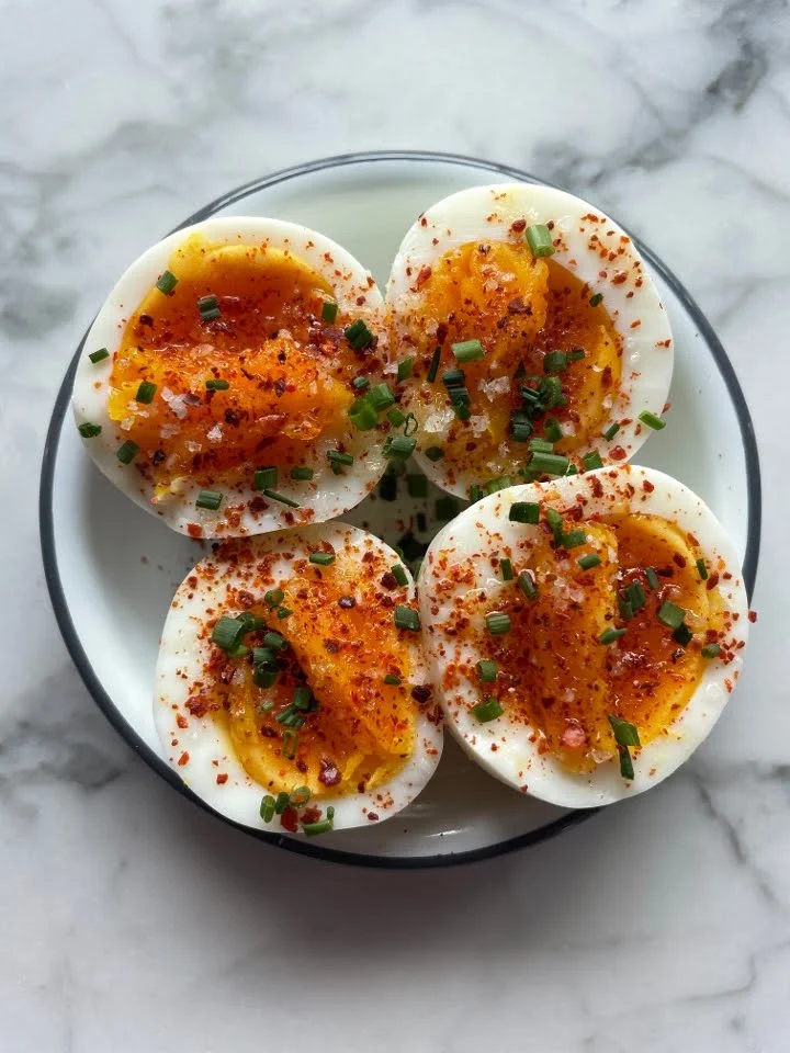 Soft Boiled Eggs with Chili Flakes