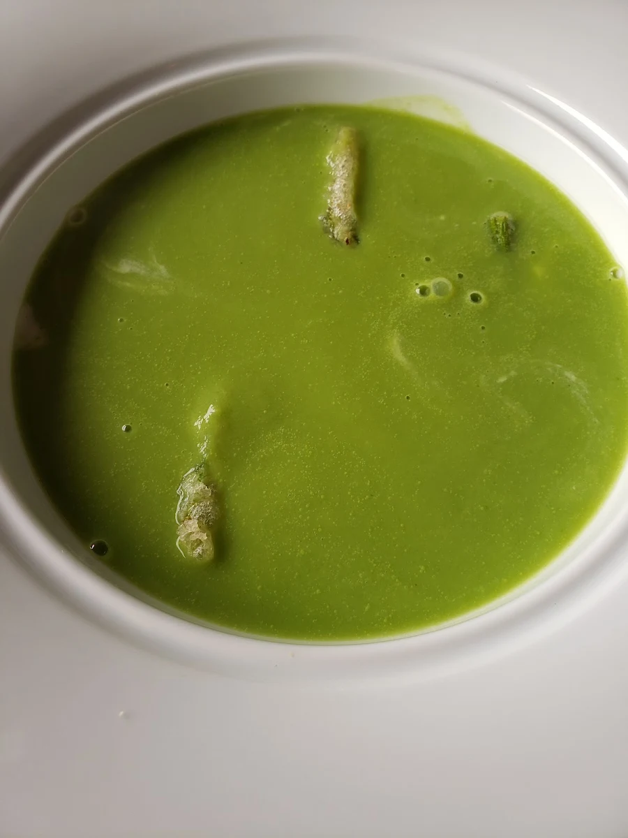 Asparagus and Summer Pea Soup, Stone Peak Restaurant