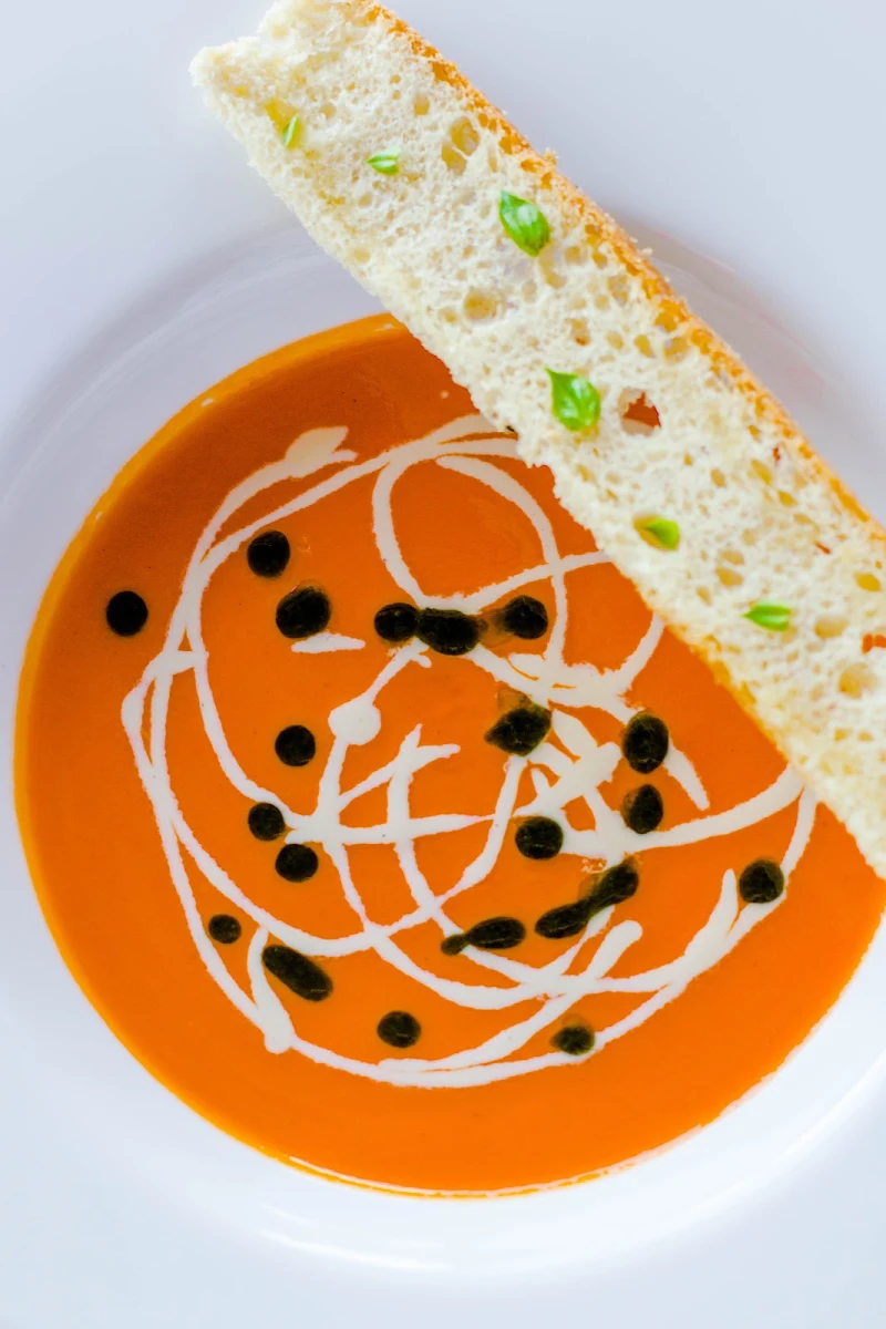 Roasted Red Pepper and Tomato Bisque, Stone Peak Restaurant