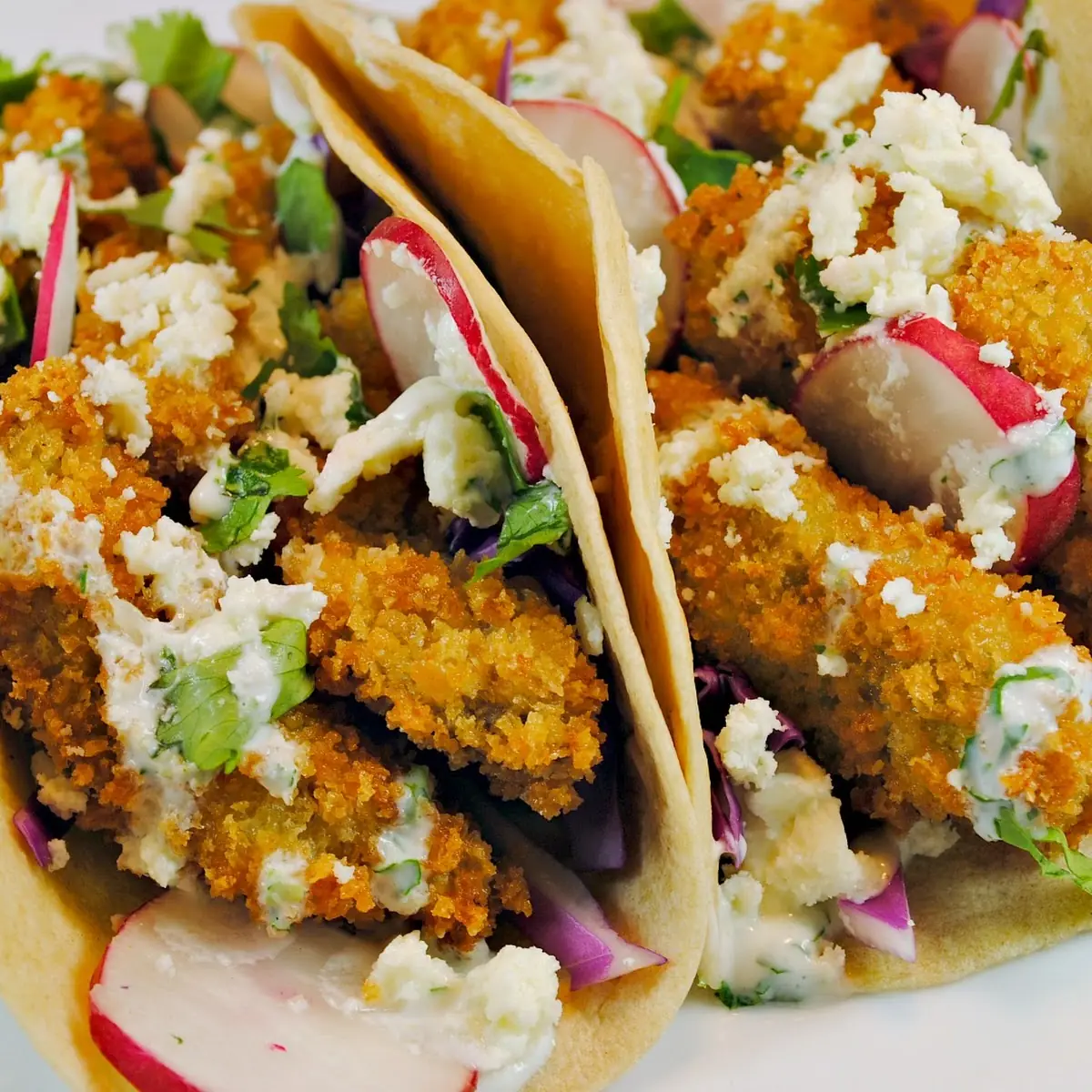 Vegetarian Beer Battered Vfried Avocado Taco
