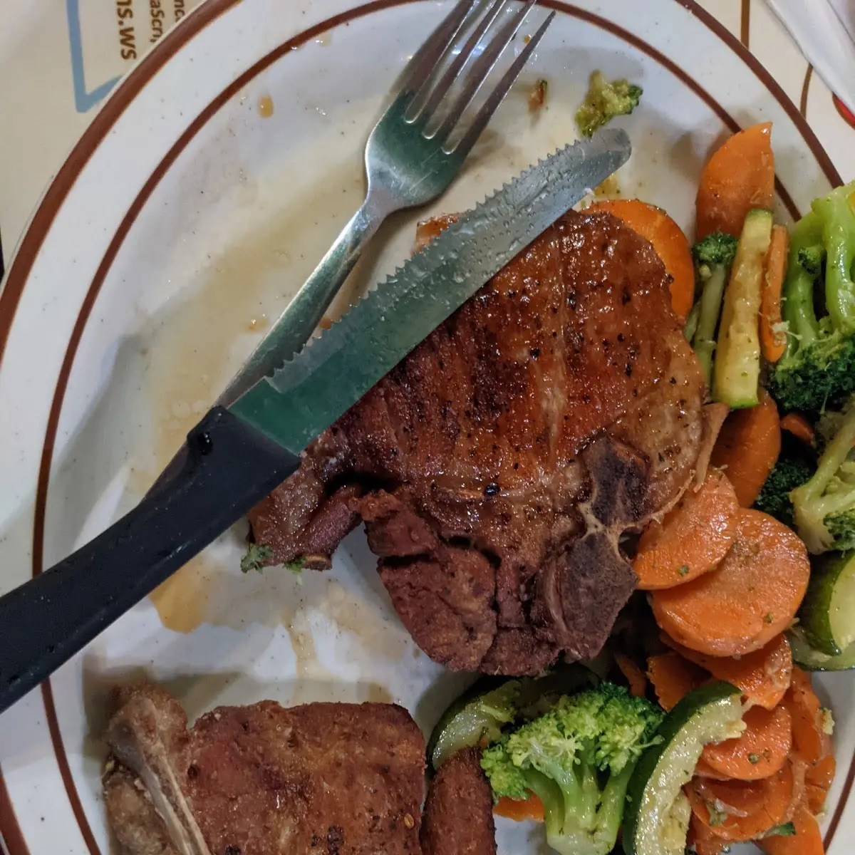 Pork Chop Dinner with Double Veggies