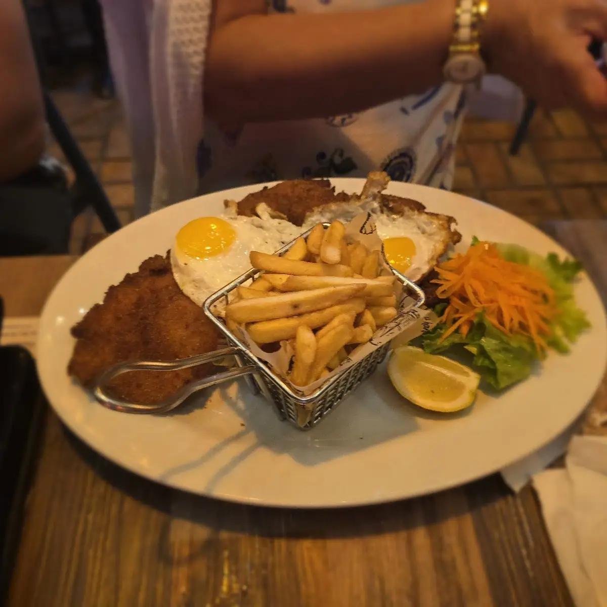 Milanese Caballo & 2 Eggs on Top Steak