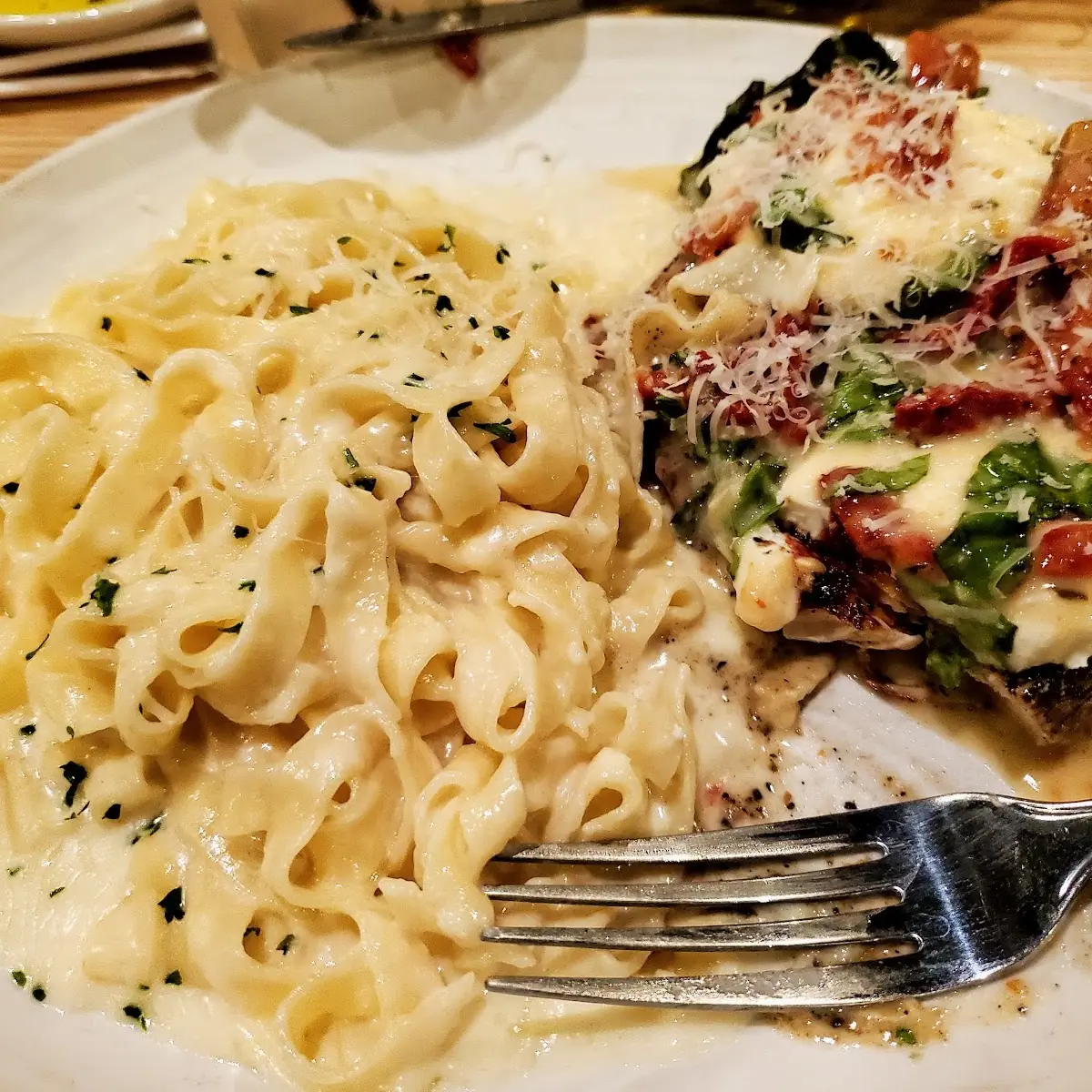 Chicken Bryan with Alfredo Pasta