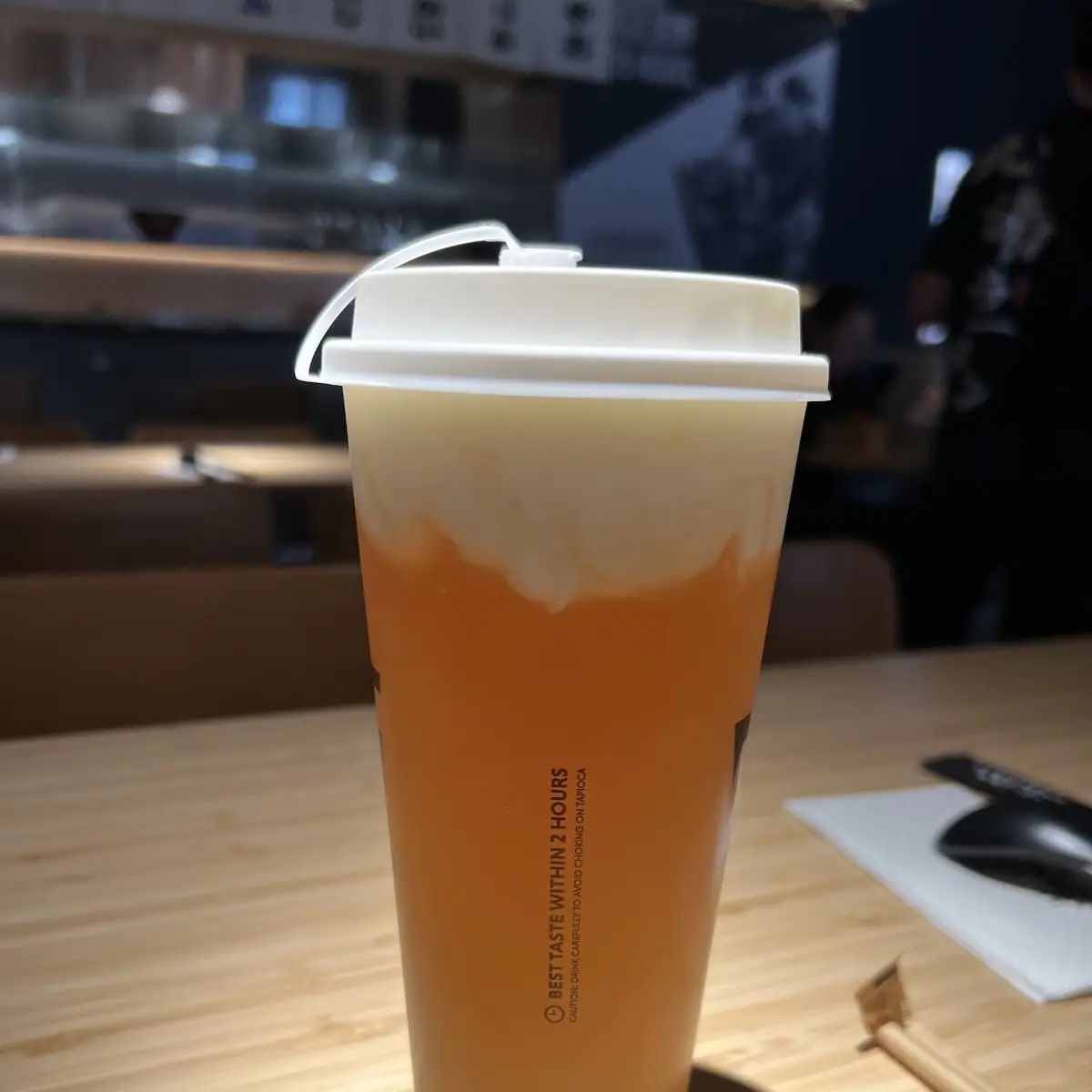 Peach Green Tea w Milk Foam L