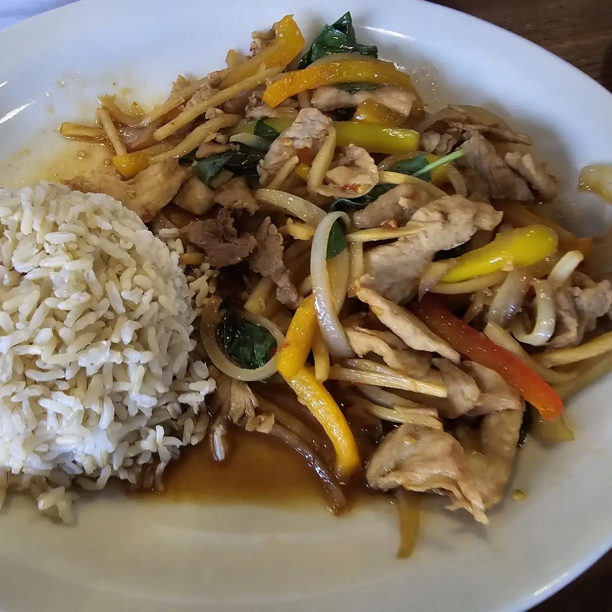 Thai Basil Chicken and Spring Rolls