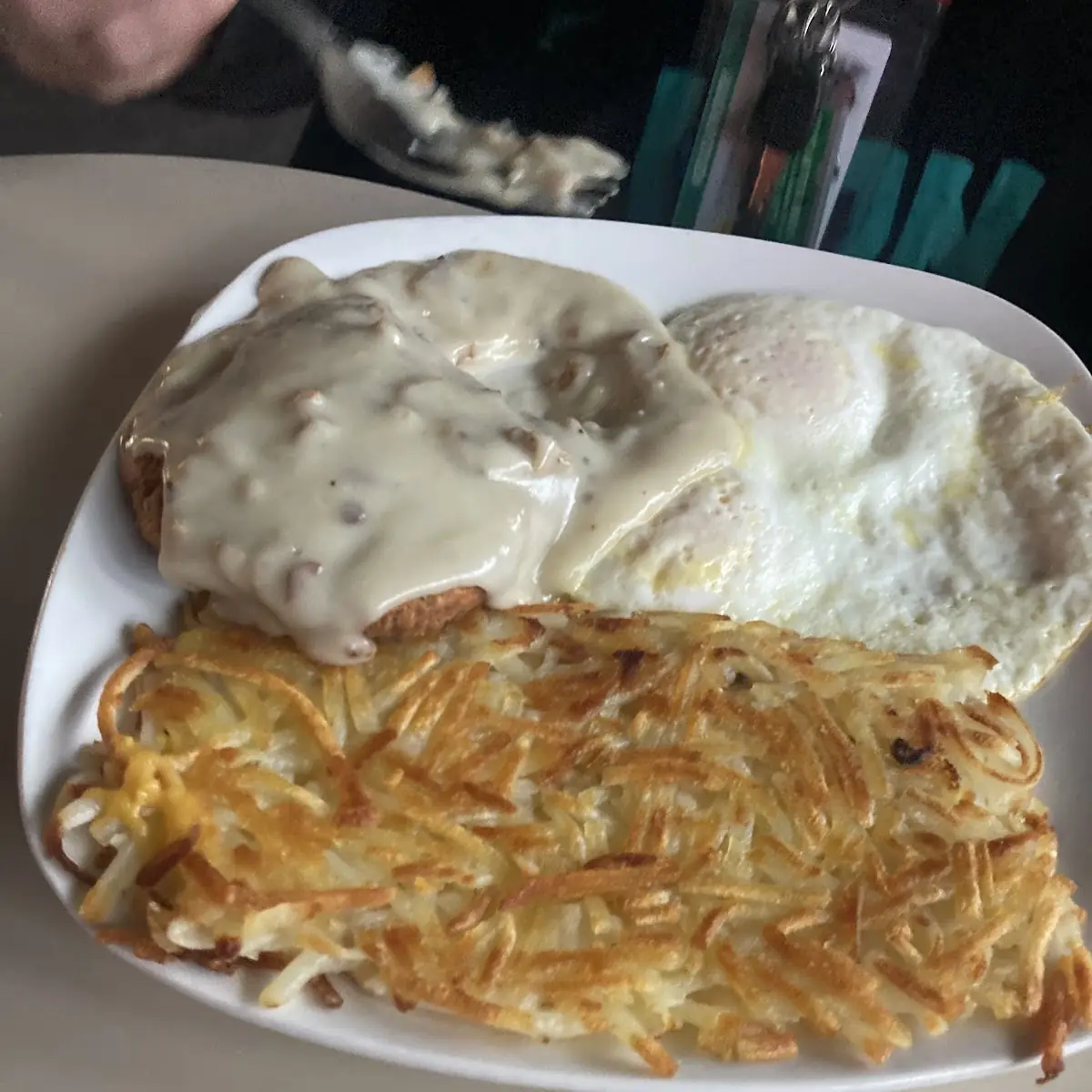 Chicken Fried Steak with Hash Browns & Eggs