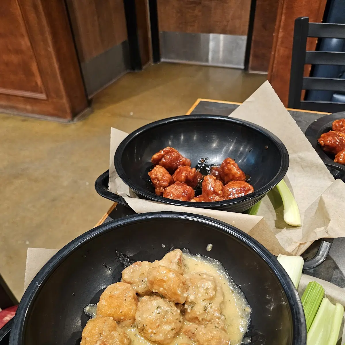 Garlic Parmesan and Honey BBQ Boneless Wings