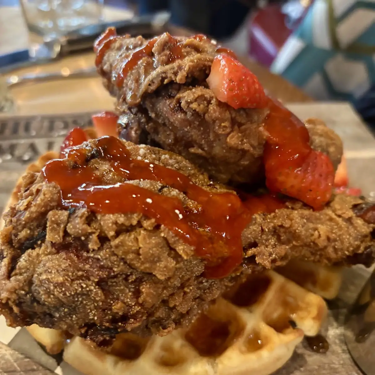 Crispy Fried Chicken and Waffle Plate