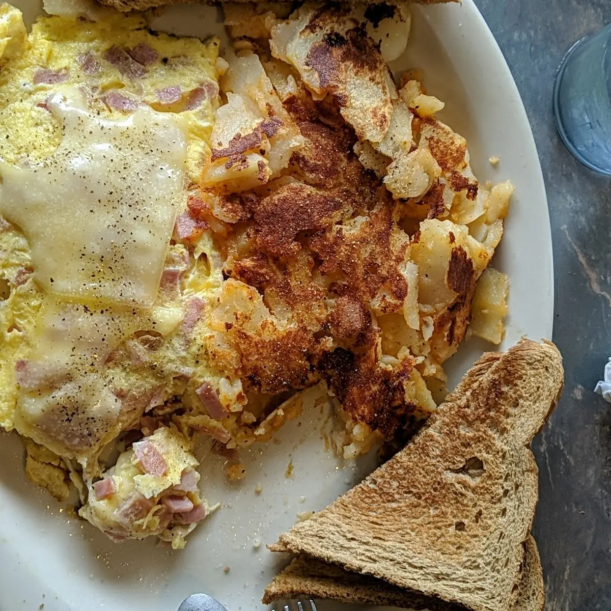 Ham & Cheese Omelette Potatoes
