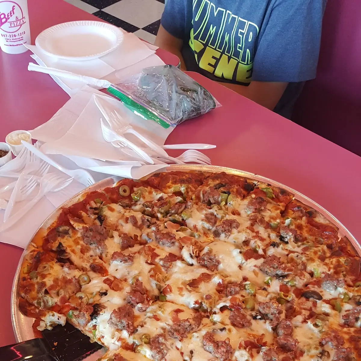 Thin Crust Mr Beef Deluxe Pizza