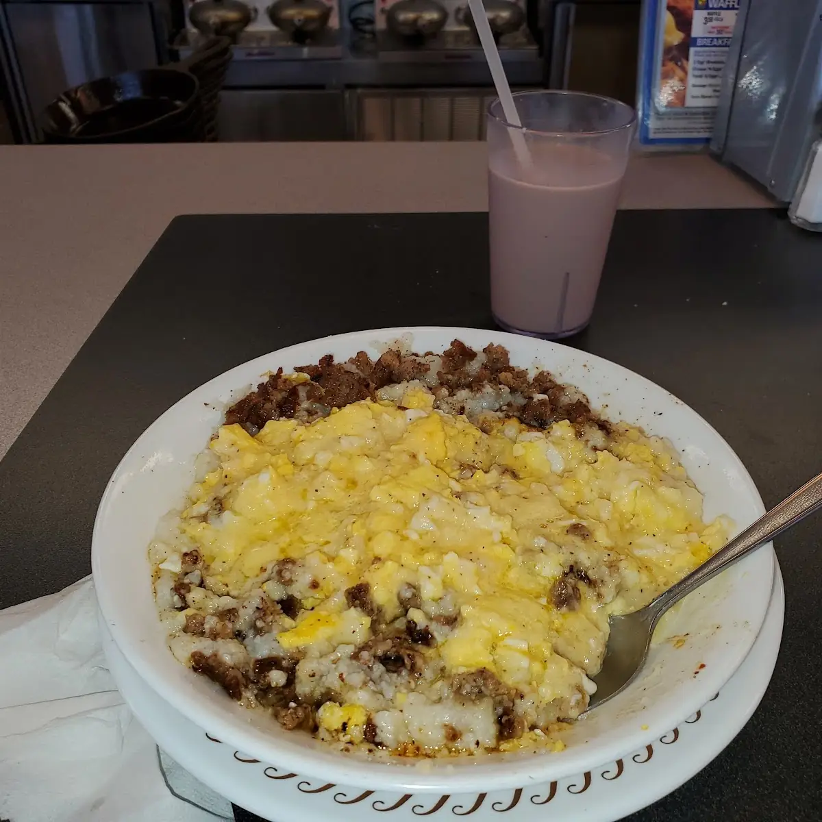 Grits Eggs & Sausage My Own Concoction