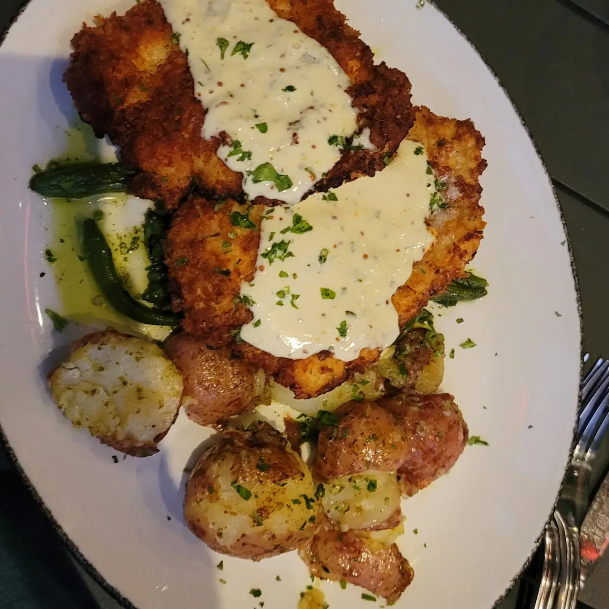 Crunchy Chicken with Lemon Cream