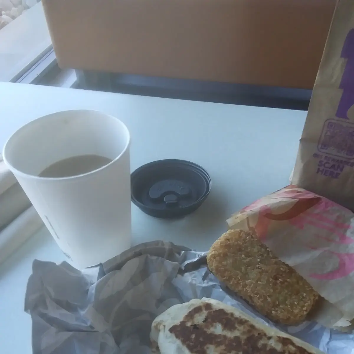 Breakfast Burrito and Hash Brown