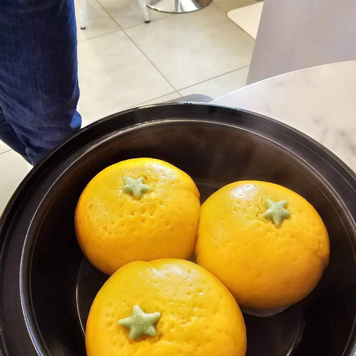 Orange Steamed Custard Bun