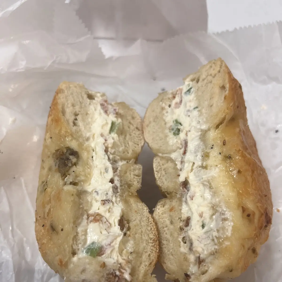 Scallion Bacon Cream Cheese Bagel Asiago Bagel