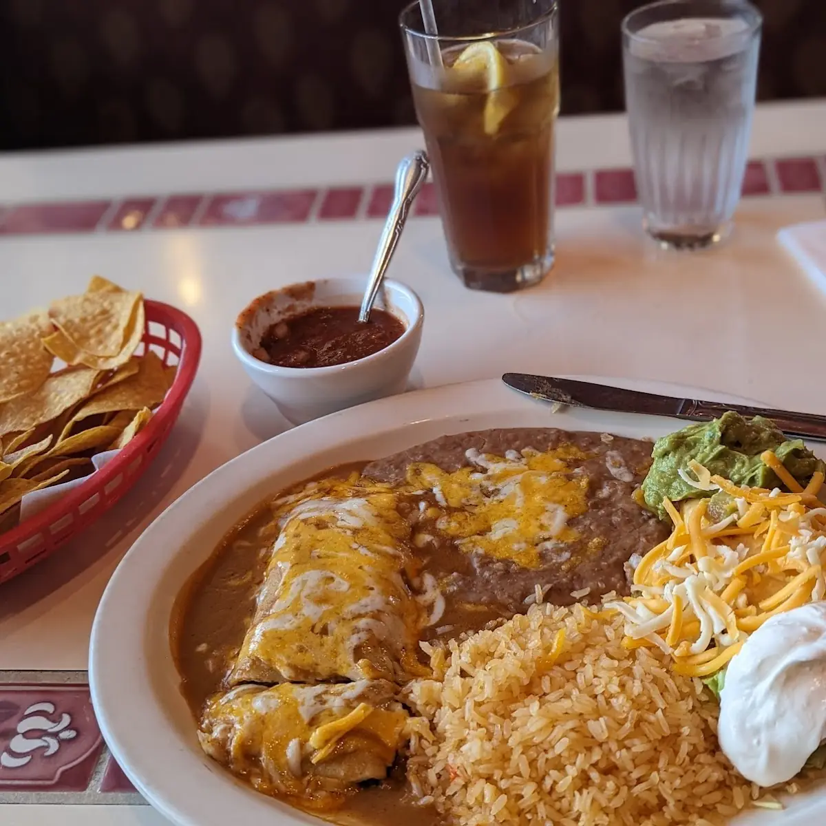 Two Enchiladas & Beef Taco