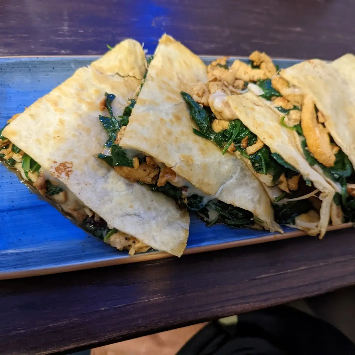 Spinach and Chicken Quesadilla