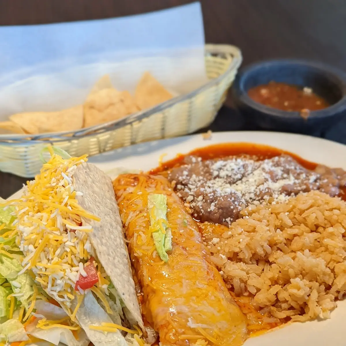 Cheese Enchiladas and a Chicken Enchilada