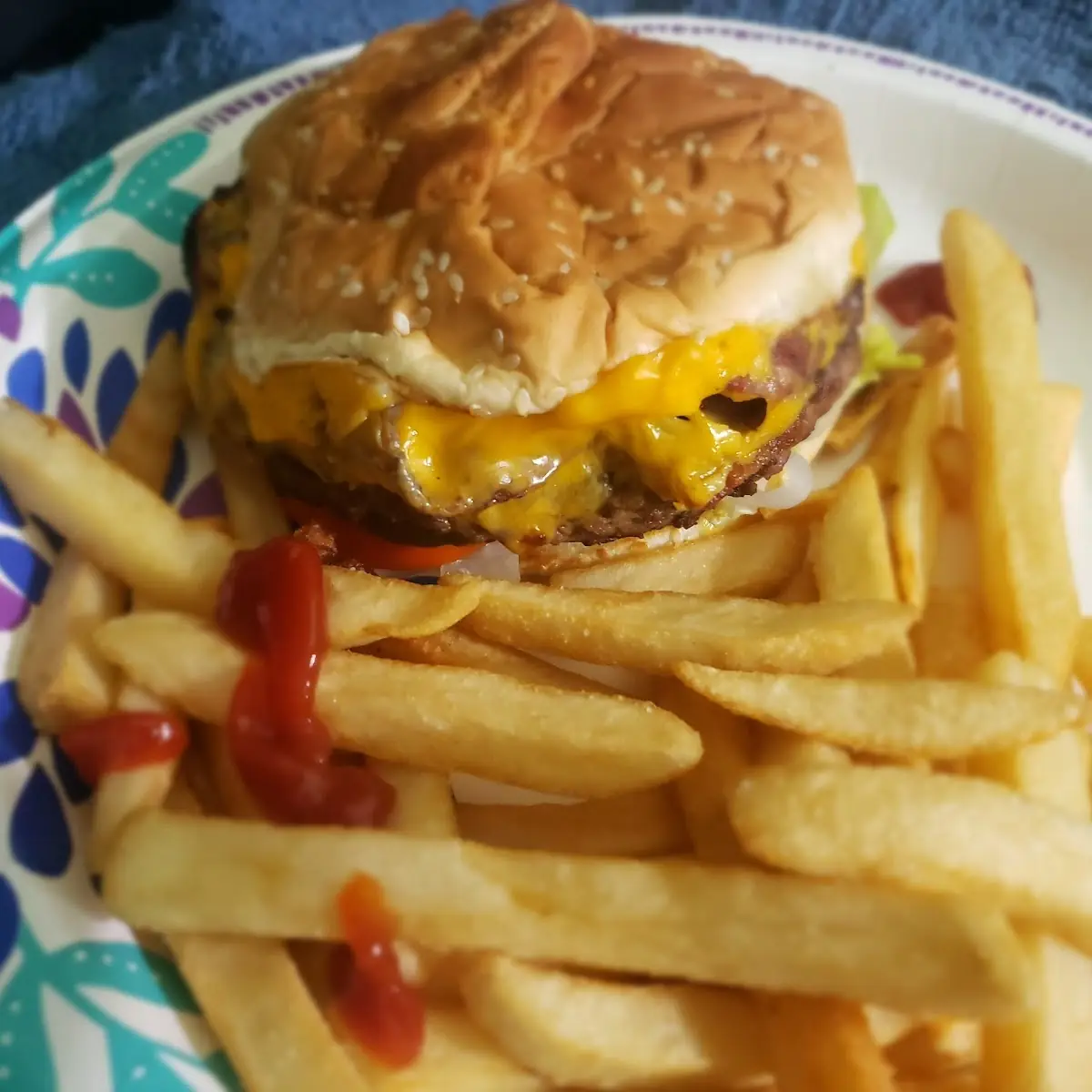 Bacon Cheese Burger with French Fries Combo