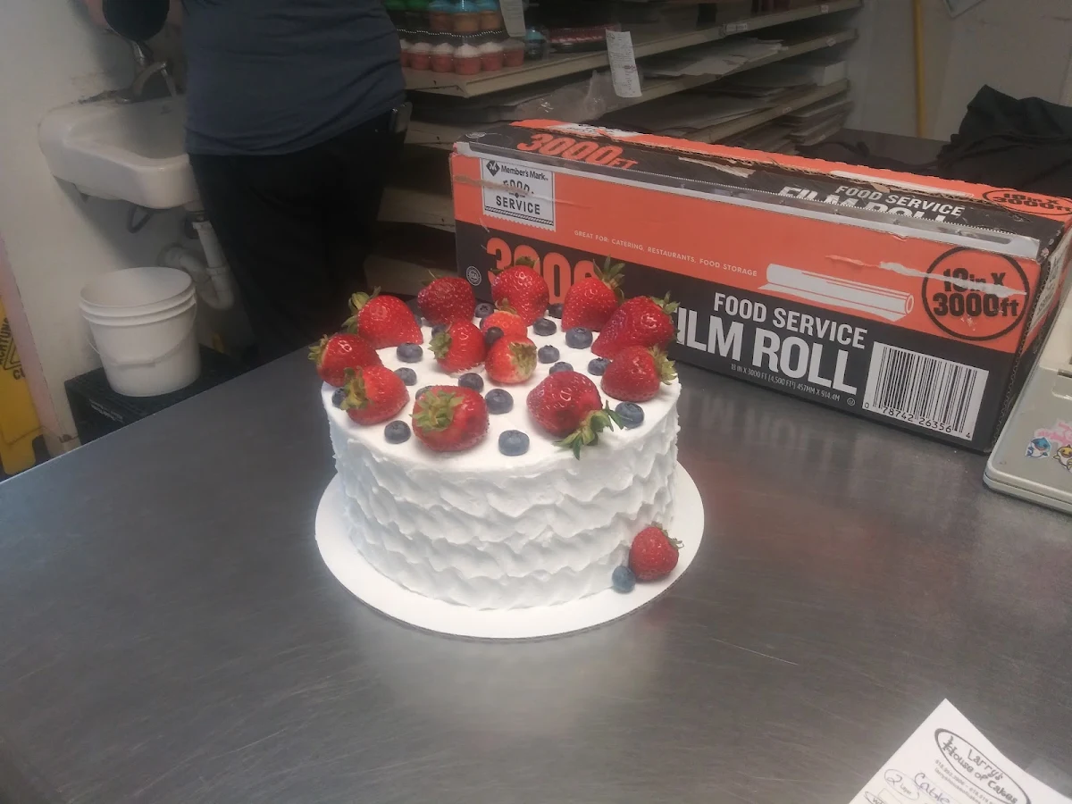 White Cake with Fruit on Top