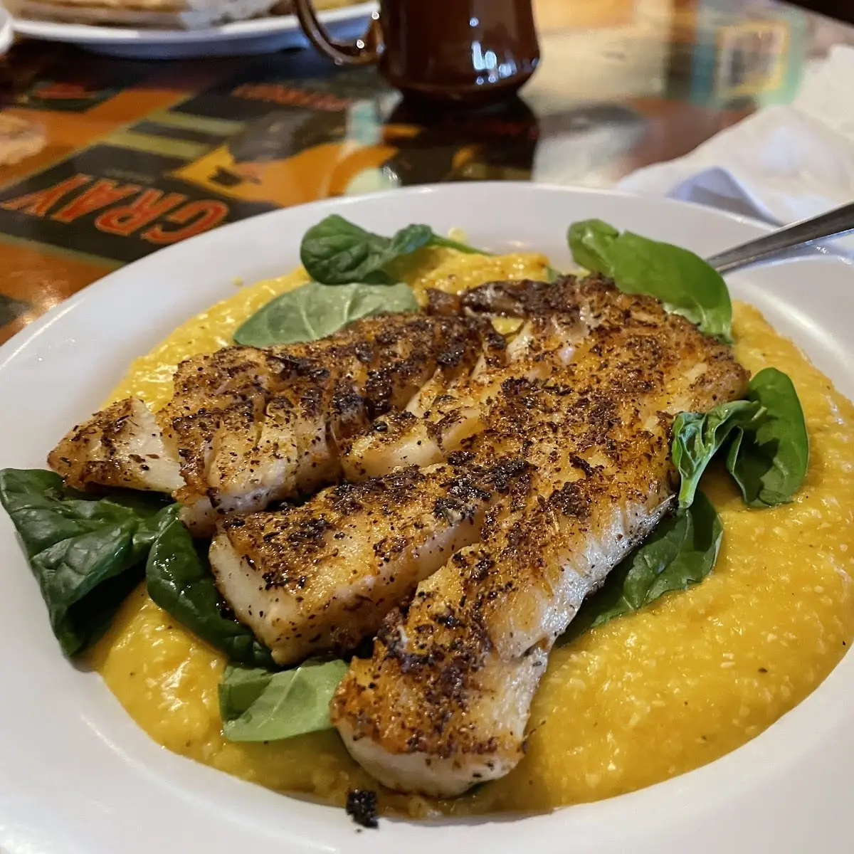 Fish & Cheese Grits