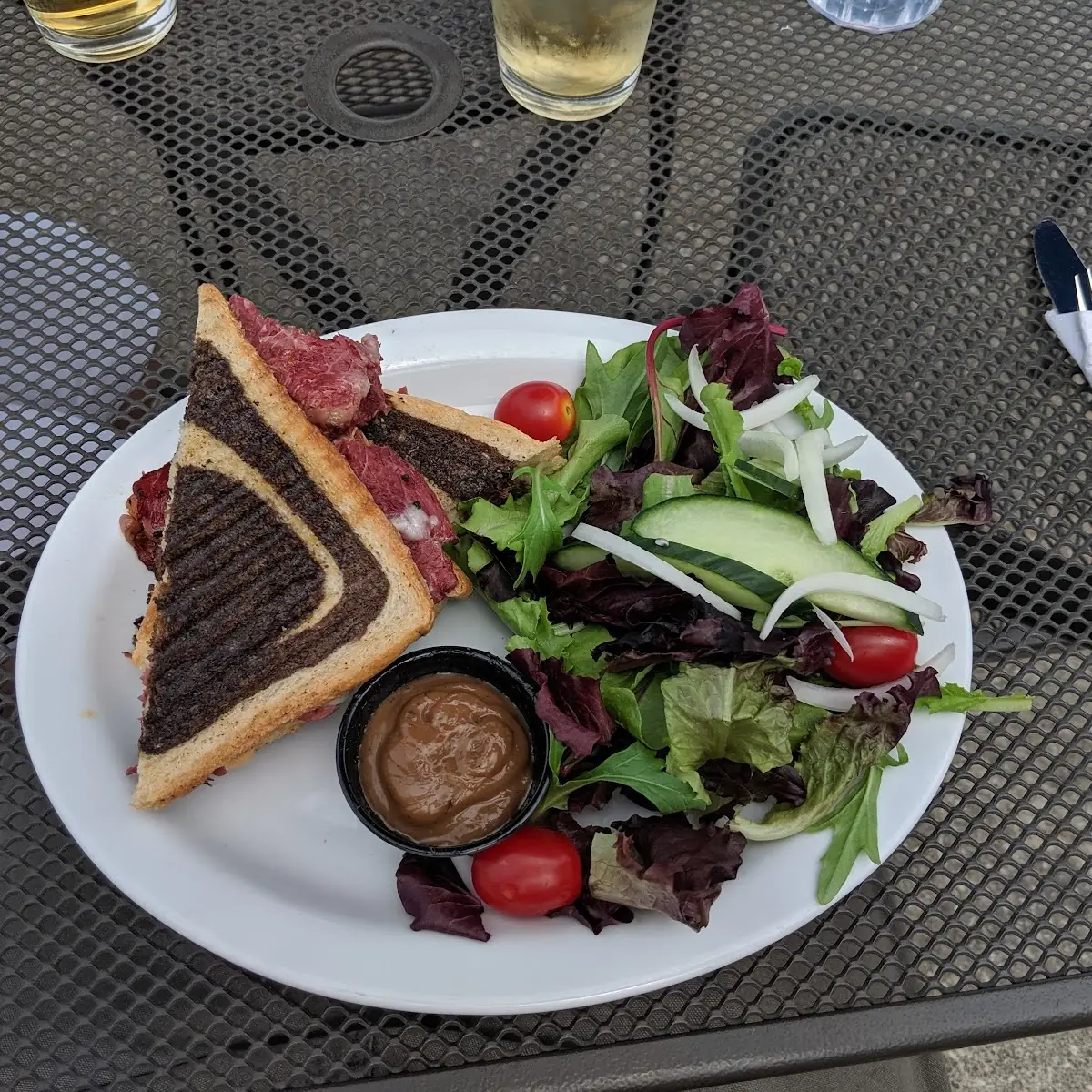 Ruben on Marvel Rye Salad with Balsamic Vinegar Dressing