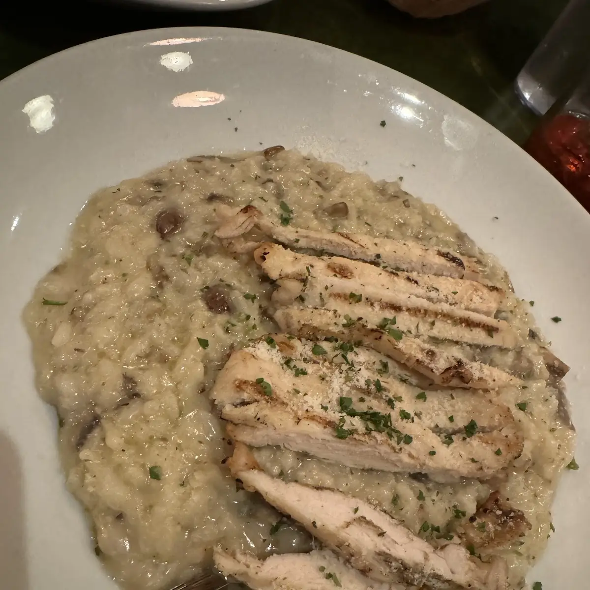 Mushroom Risotto with Grilled Chicken