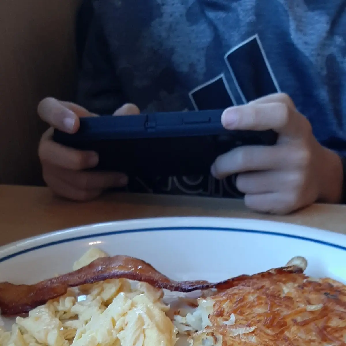 Scrambled Eggs Bacon and Hash Browns