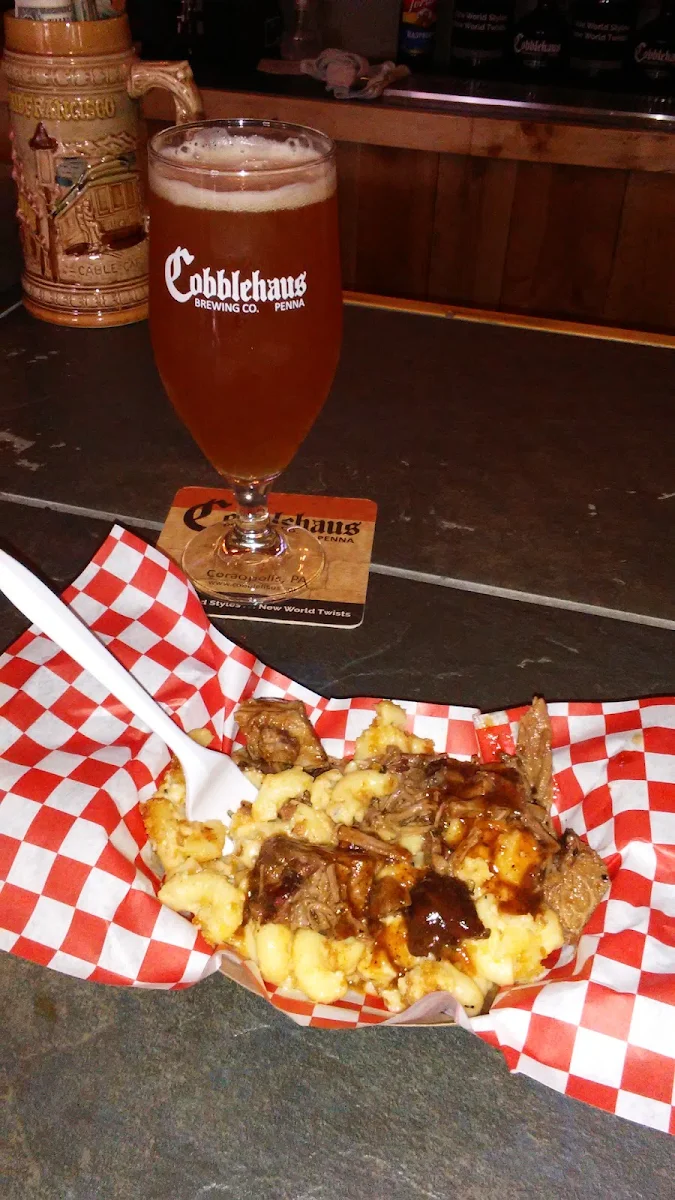 Pulled Pork over Mac & Cheese