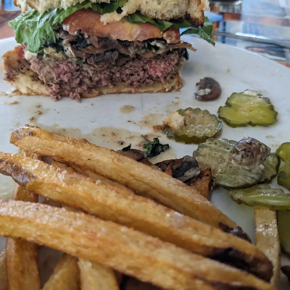 Blue Cheese Burger and Fries