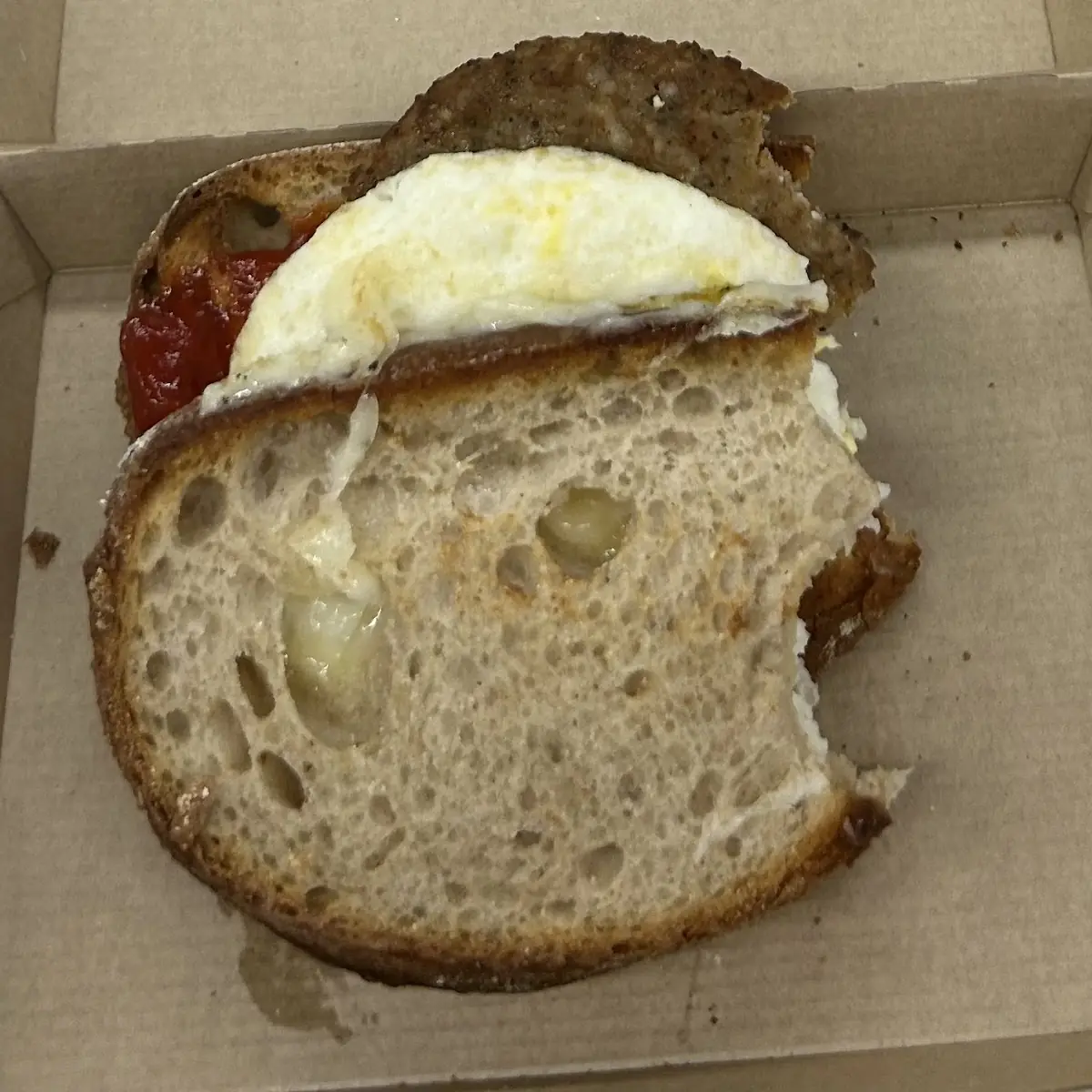 Sausage Egg and Cheese on Sourdough