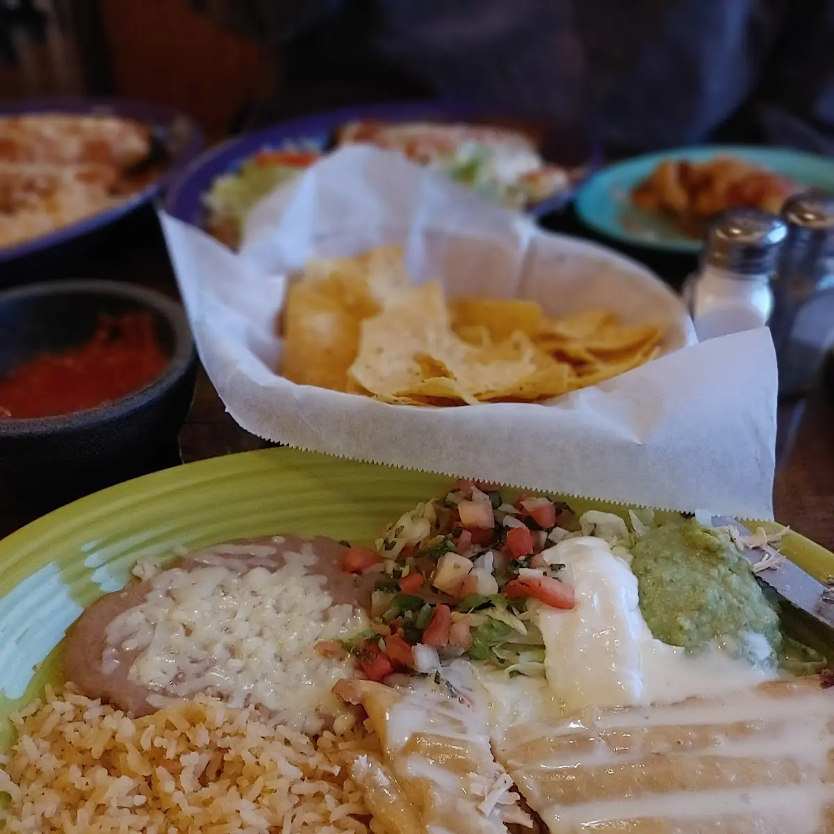 1 Enchilada 1 Tamale Rice & Refried Beans Dinner