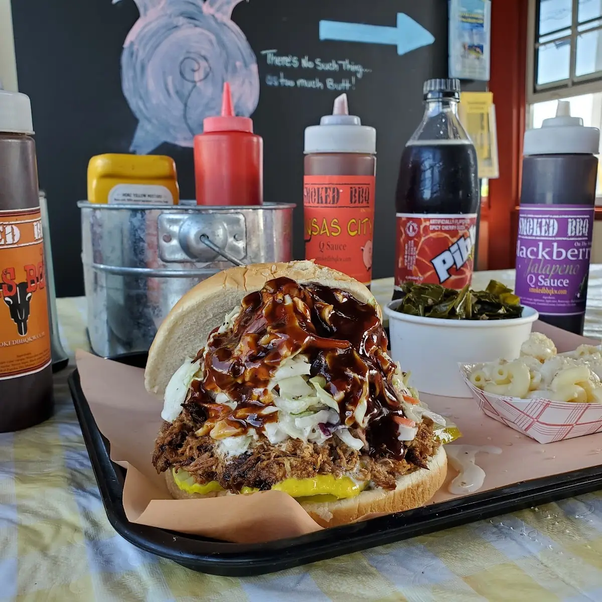 Big Hog Sandwich Collard Greens & Mac and Cheese