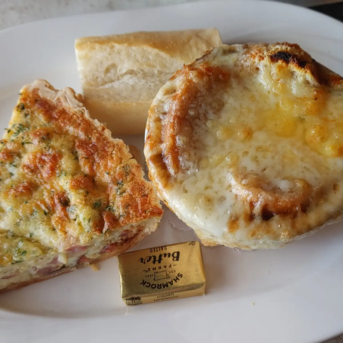 Quiche and Onion Soup