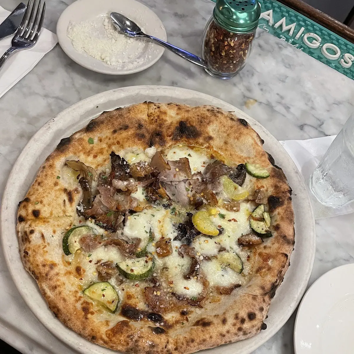 Five Cheese Pizza with Added Mushrooms