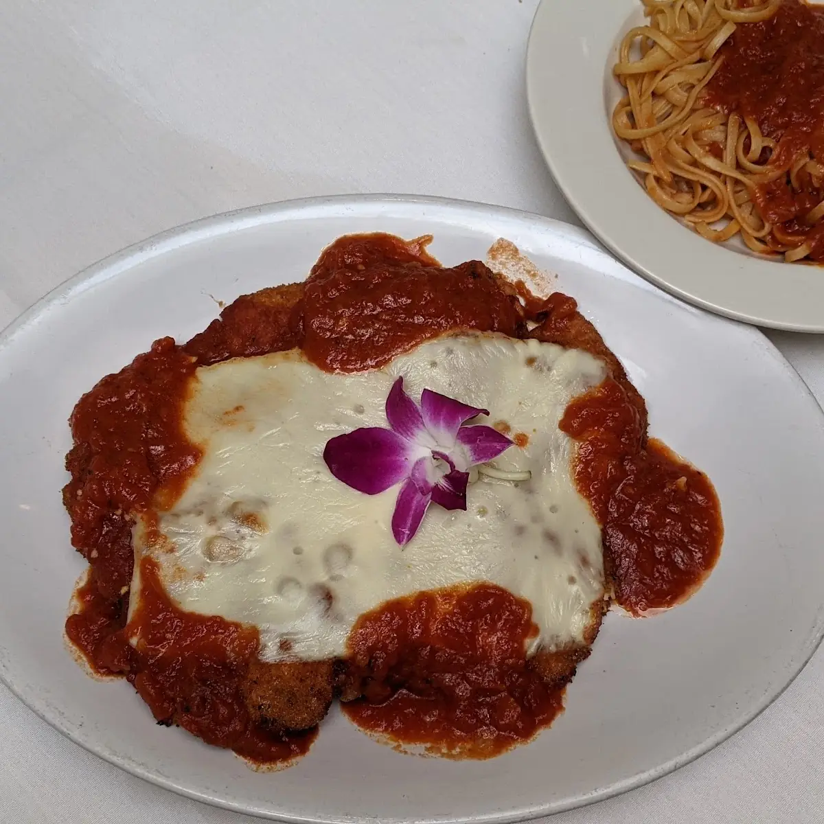 Veal Parmigiana with Pasta Pre-Fixed Dinner