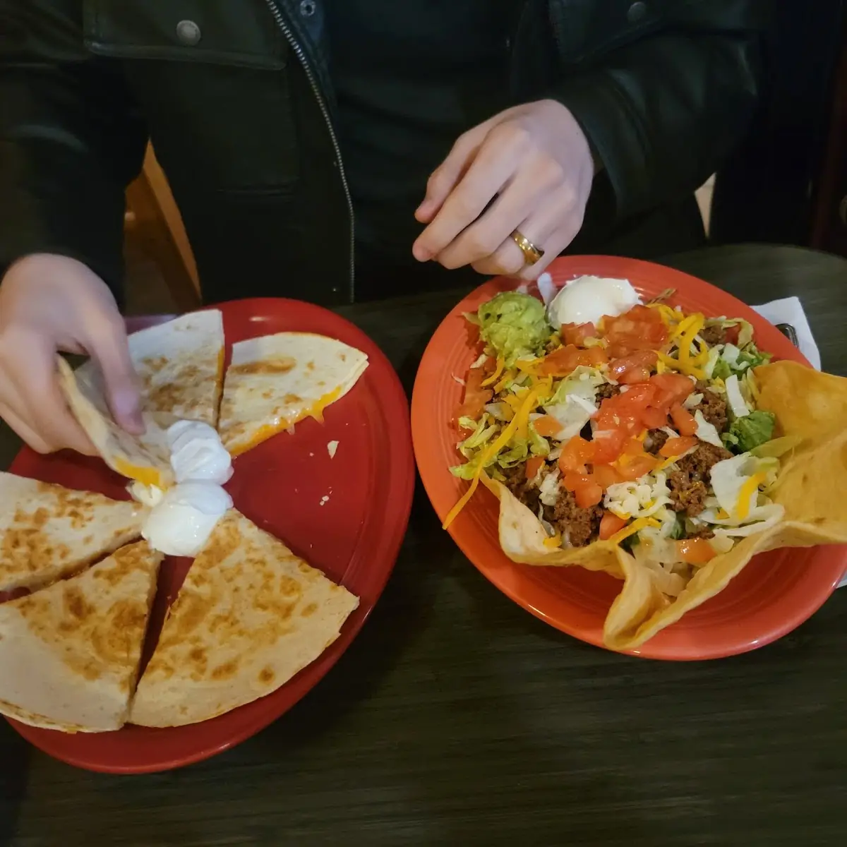 Quesadilla and Taco Salad