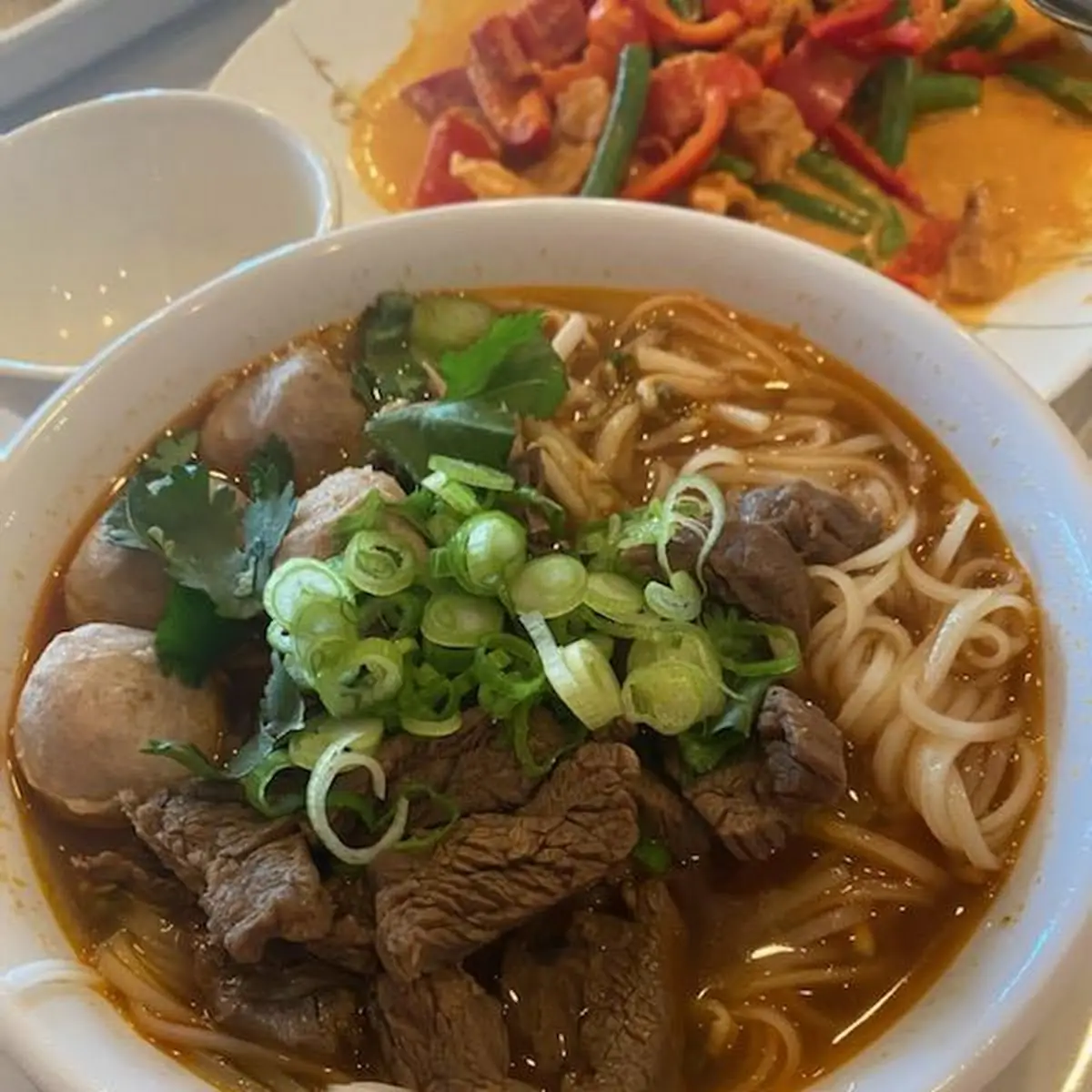 Beef and Meatball Noodle Soup