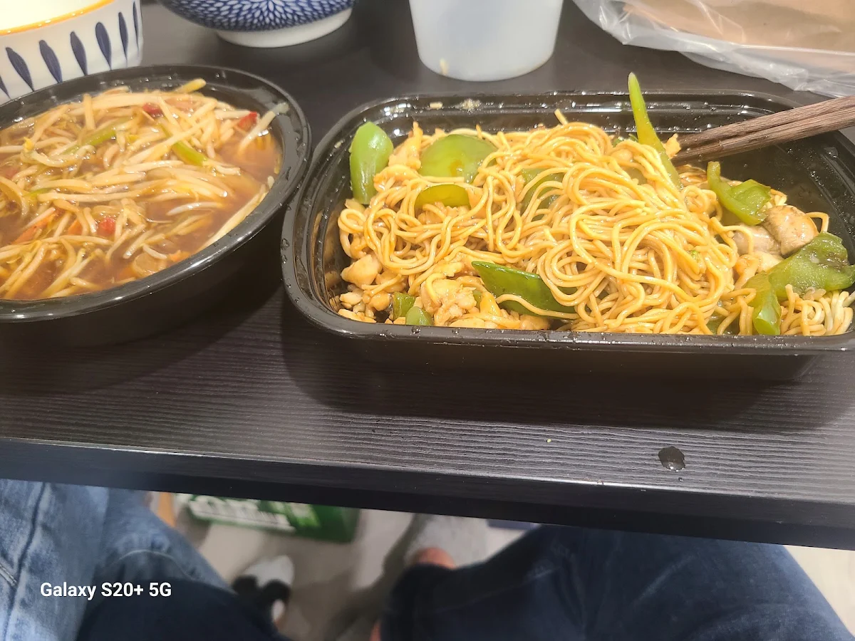 Sesame Chicken Lunch Special with Noodles Instead of Rice, Great Wok