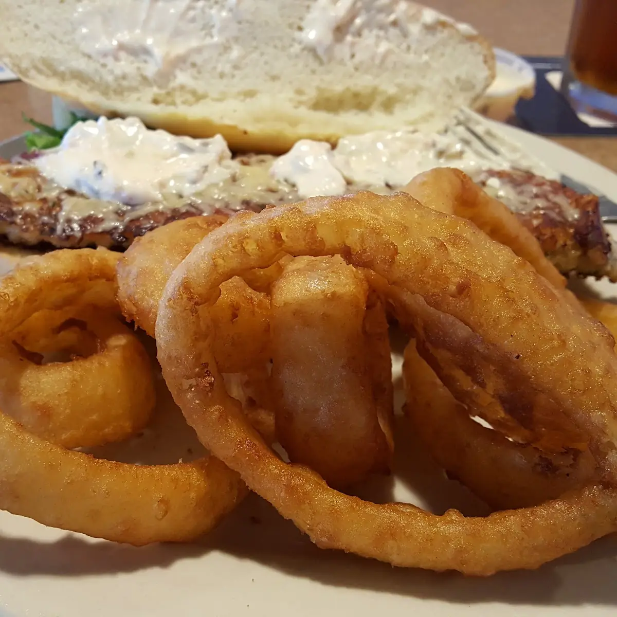 Parmesan Walleye and Onion Rings