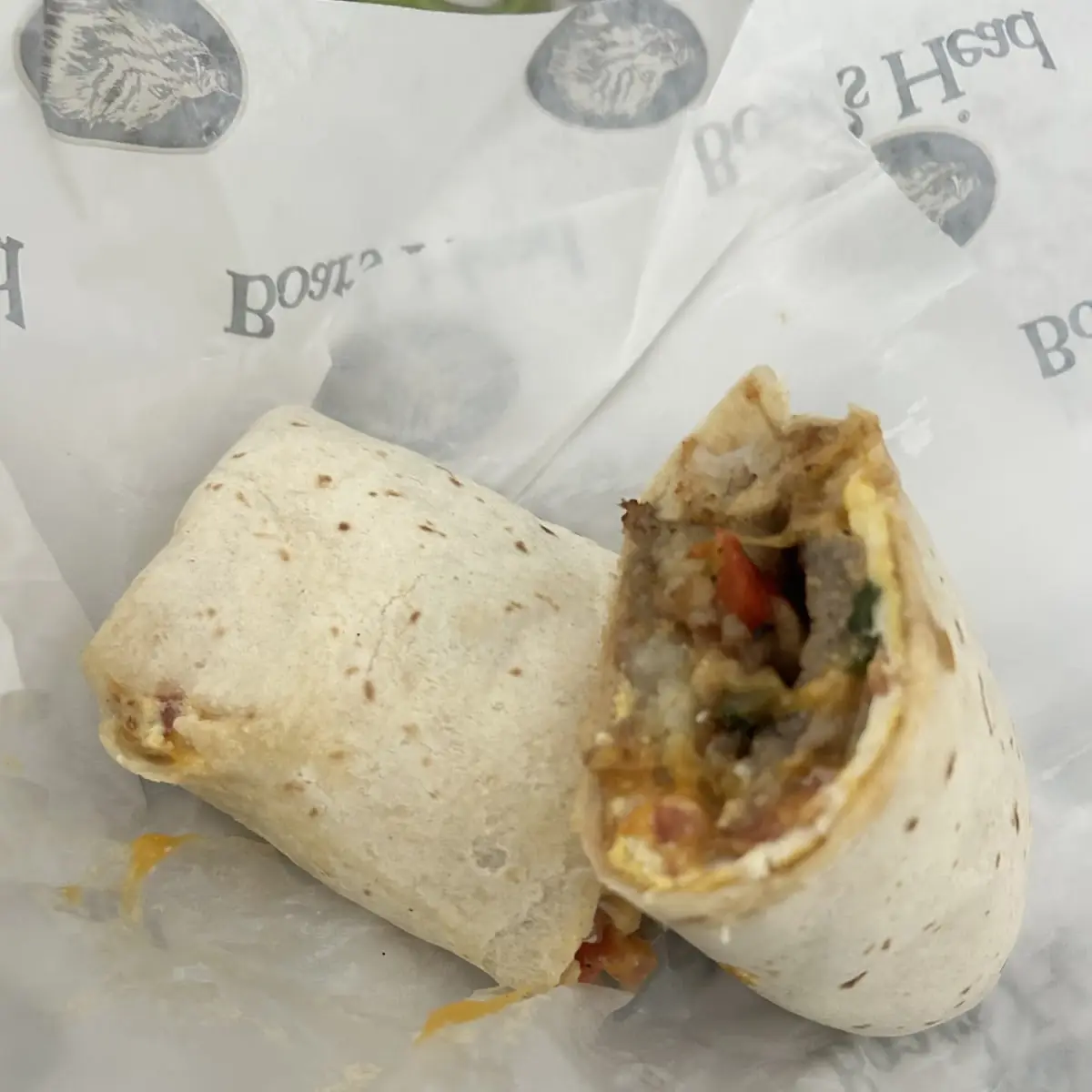 Breakfast Burrito with Hot Sauce