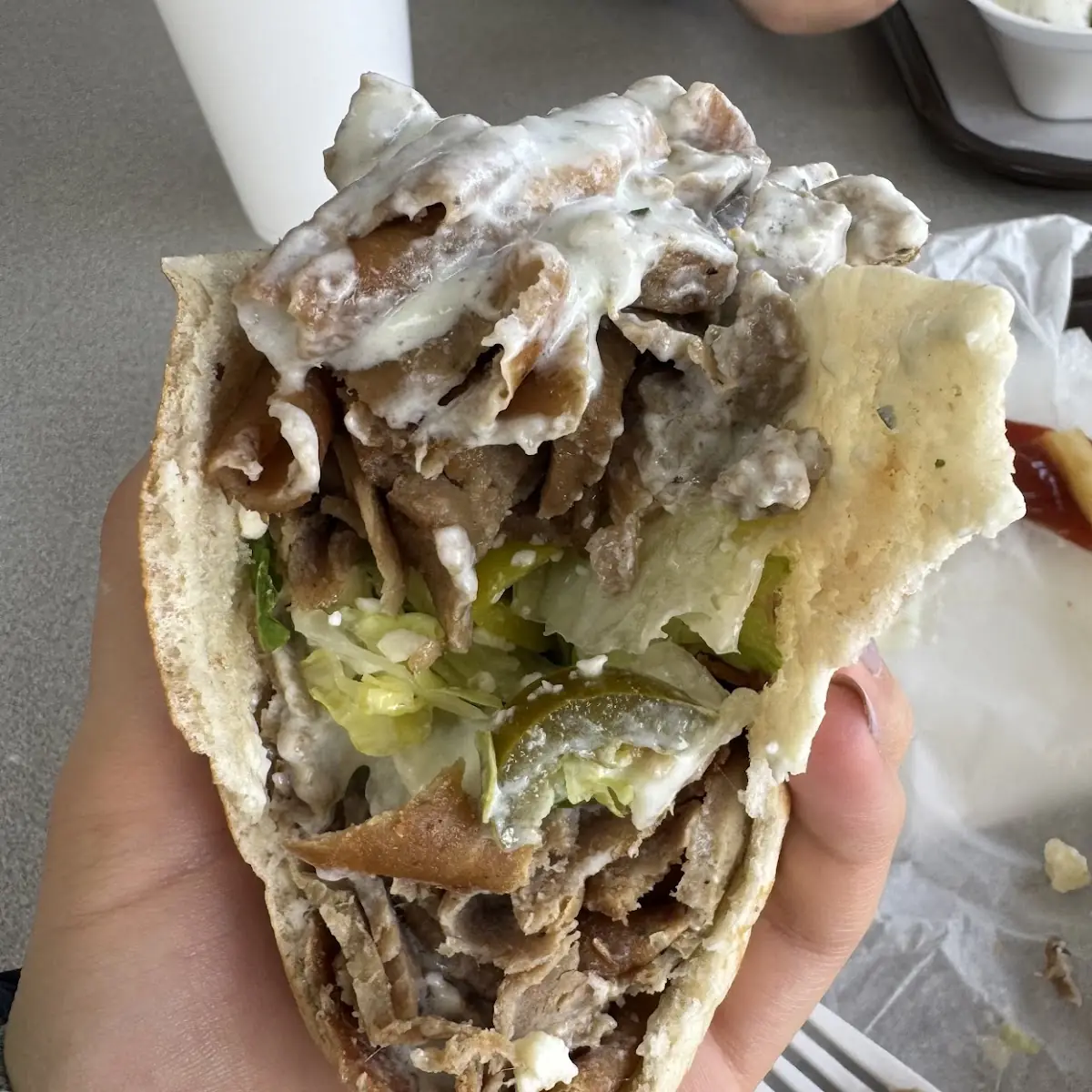 Beef Lamb Gyro Sandwich