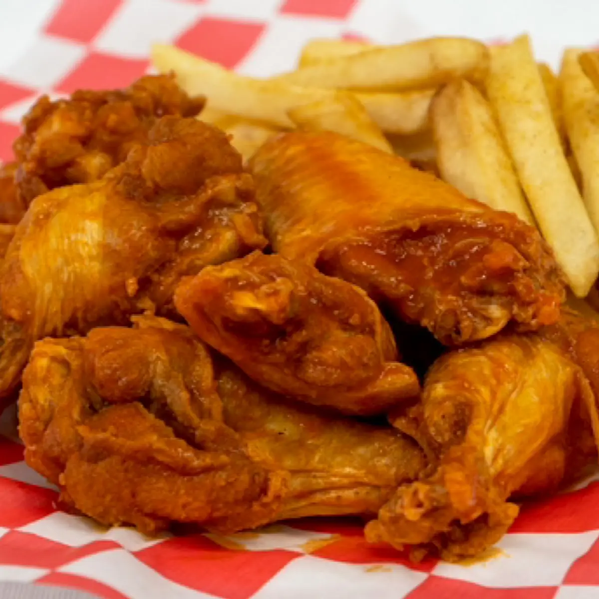 Wings with Fries and Drinks