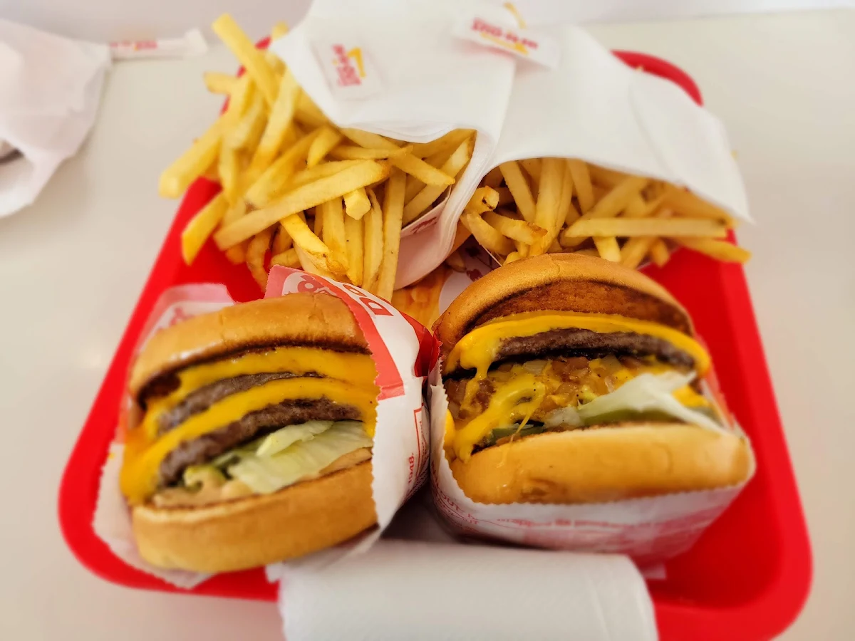 Double Double Cheeseburger and Fries