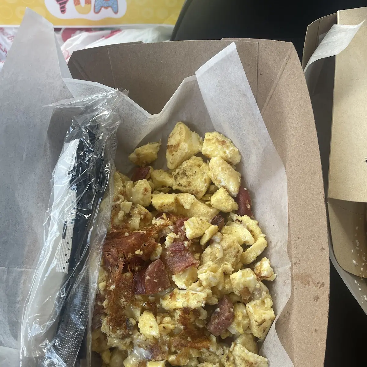 Protein Bowl Eggs and Bacon and Cheese
