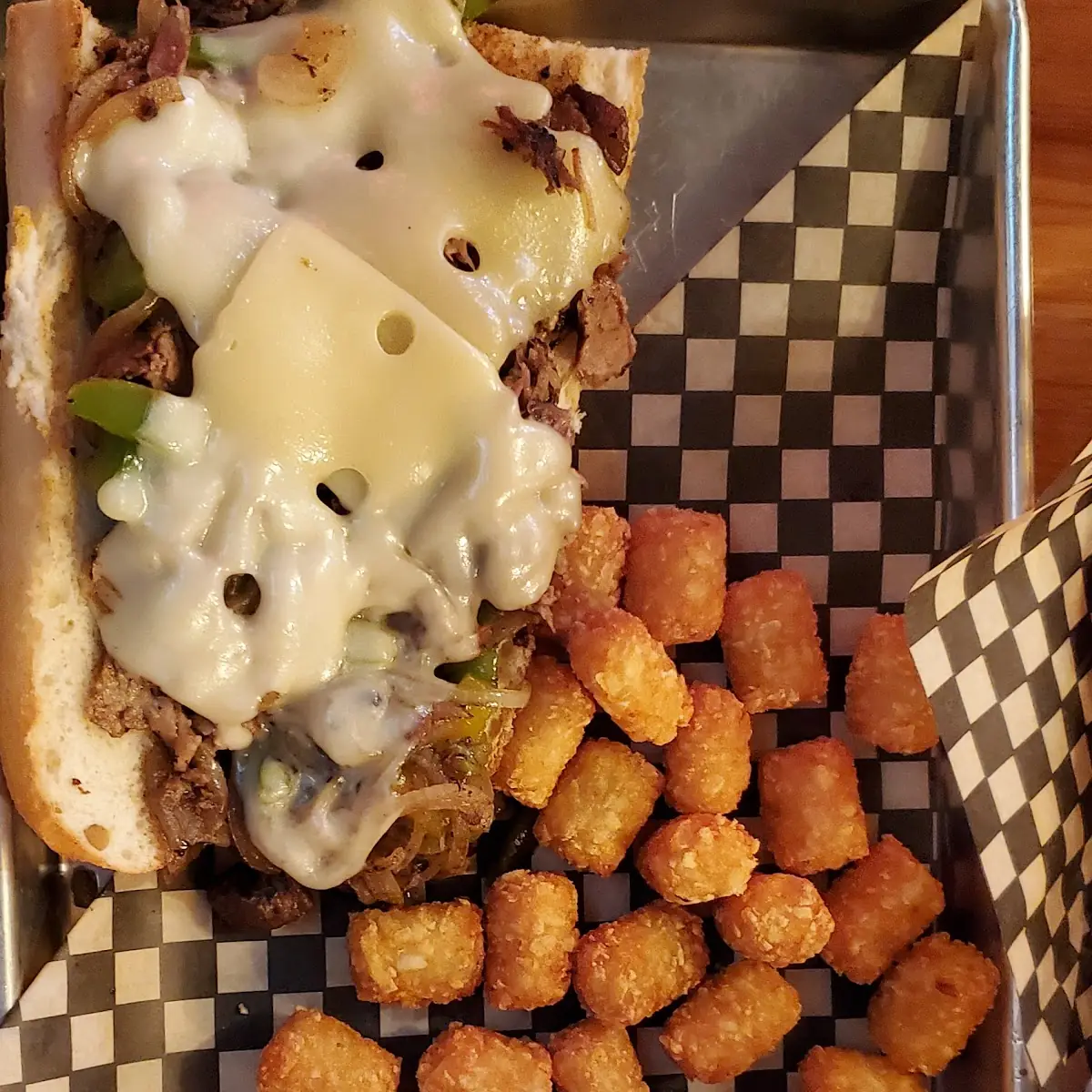 Philly Cheesesteak and Tots