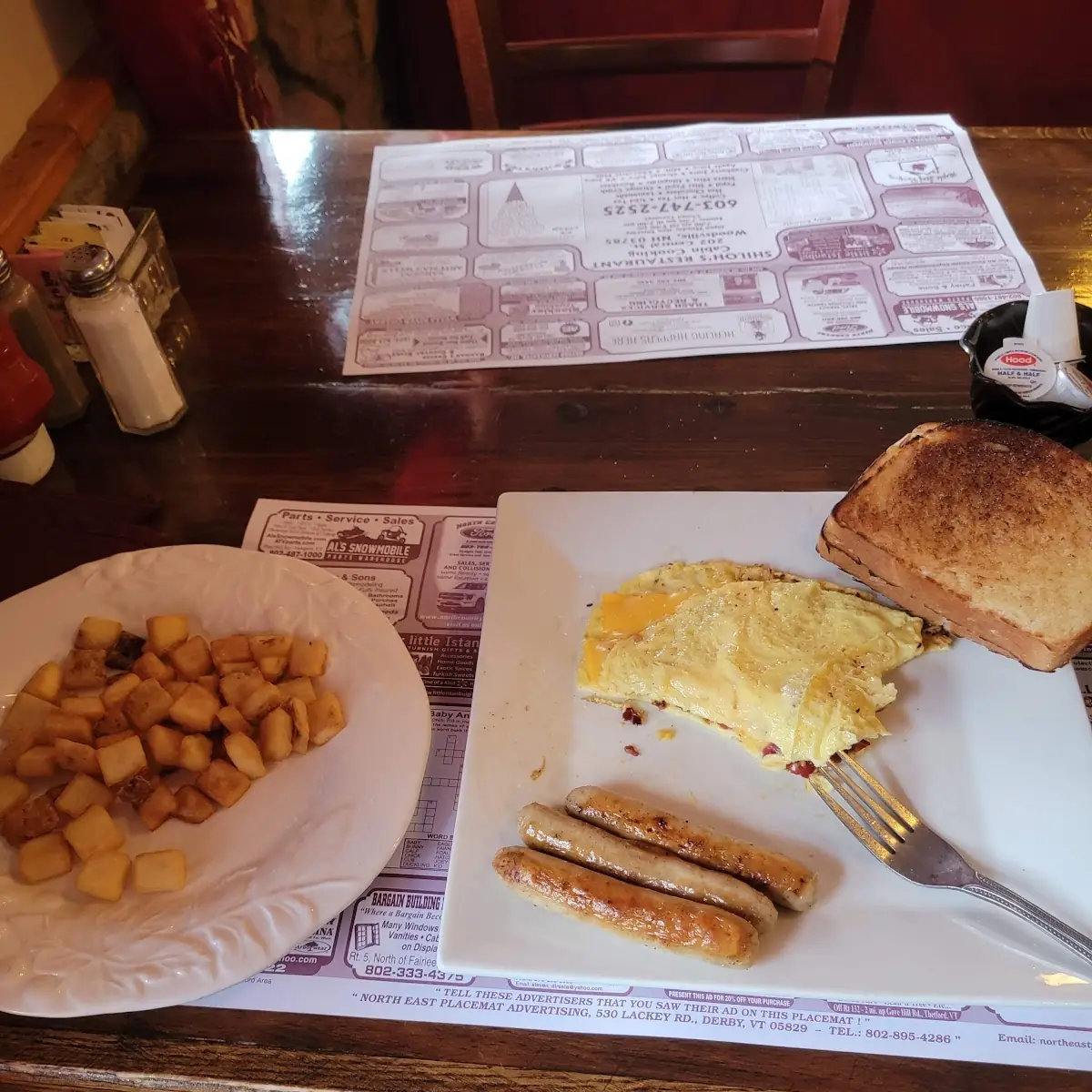 Bacon Egg and Cheese Omelet w Homefries