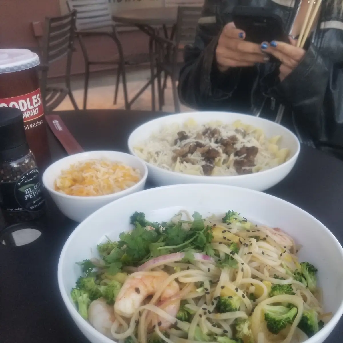 Shrimp Pasta and Beef Stroganoff